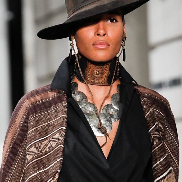 Ralph Lauren 2014 Collection Brown Suede Brass Bead Embellished Blephina Sandal - Picture 9 of 16